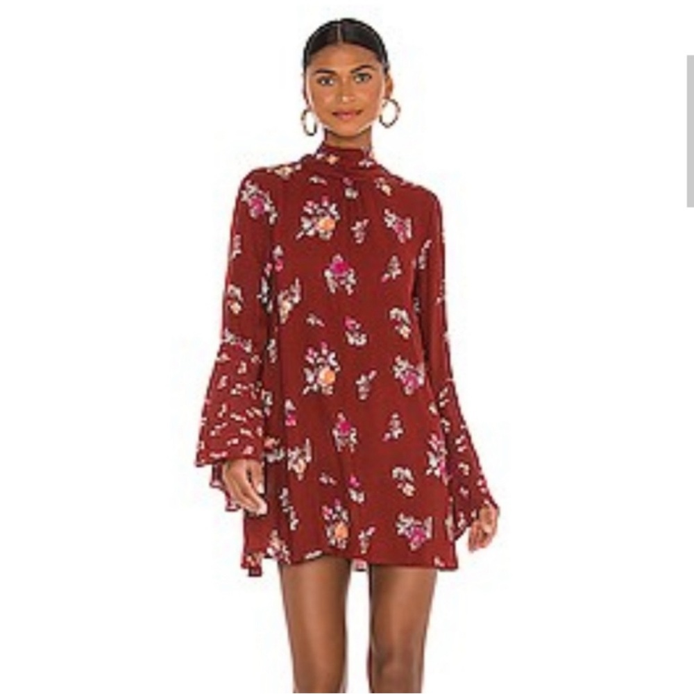 BOGO! NWT Free People Tate Tunic Floral Open Back Tie Dress Vintage Combo S